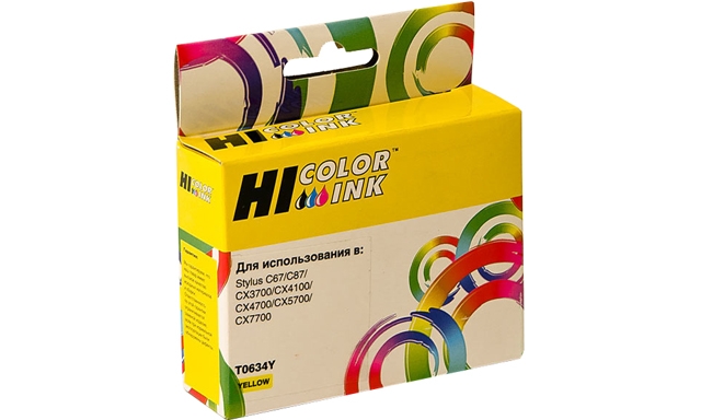 Картридж Hi-Color аналог Epson T0634; C13T06344A; Yellow