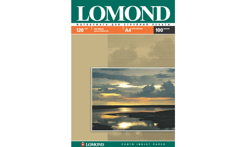 Фотобумага матовая Lomond; односторонняя; А4; 120г; 100л